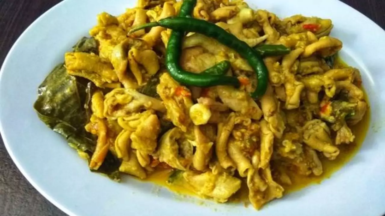 Resep Oseng usus ayam bumbu kuning