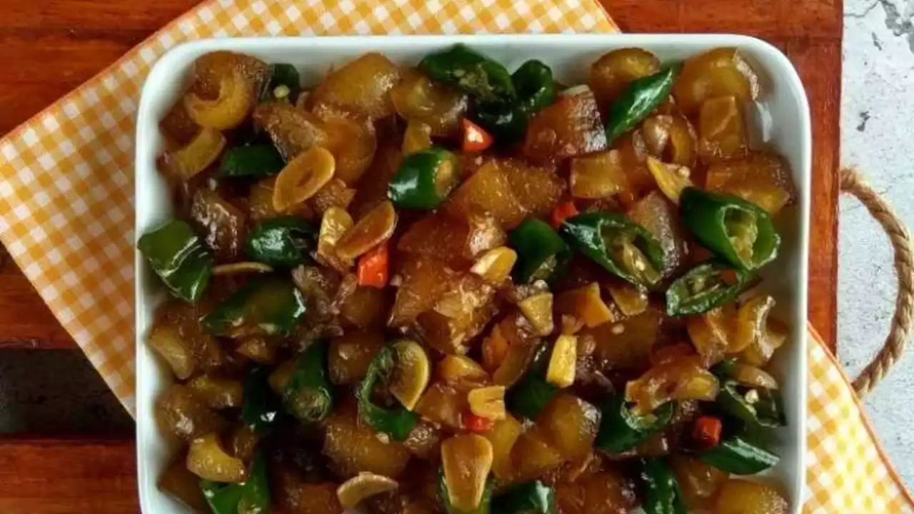Resep tumis kikil pedas manis