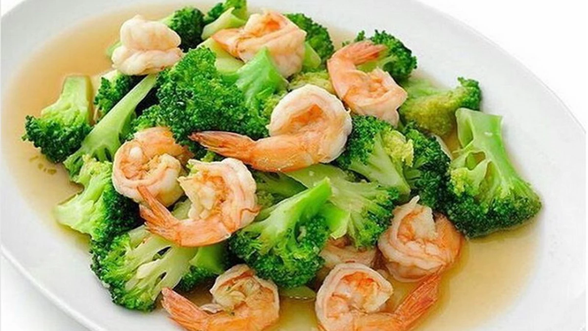 resep brokoli udang saus bawang putih
