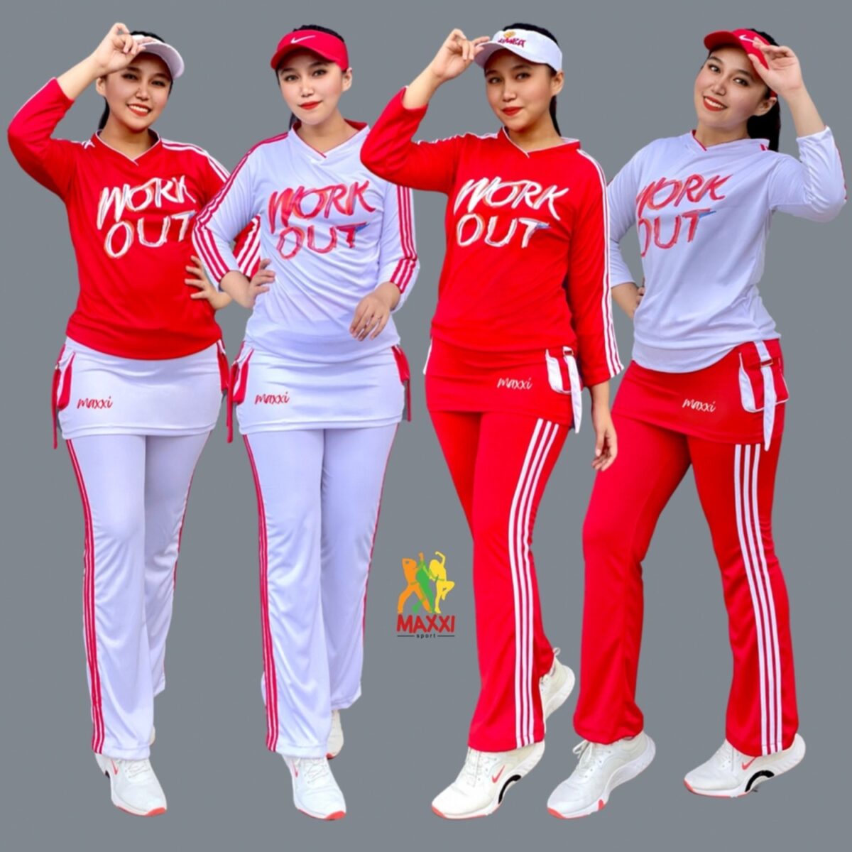 One Set Sporty Tema Merah Putih (1)