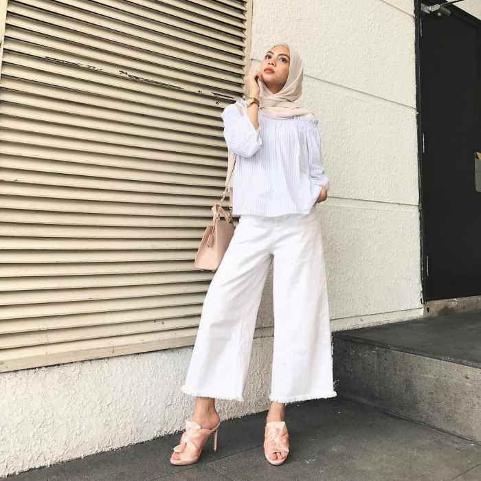 Celana Kulot Putih Dan Outer