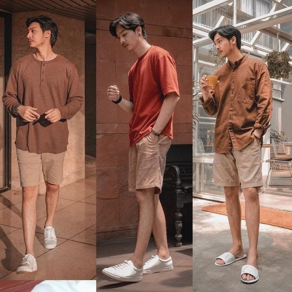 Celana Pendek + Kaos Kebesaran + Sepatu Kets