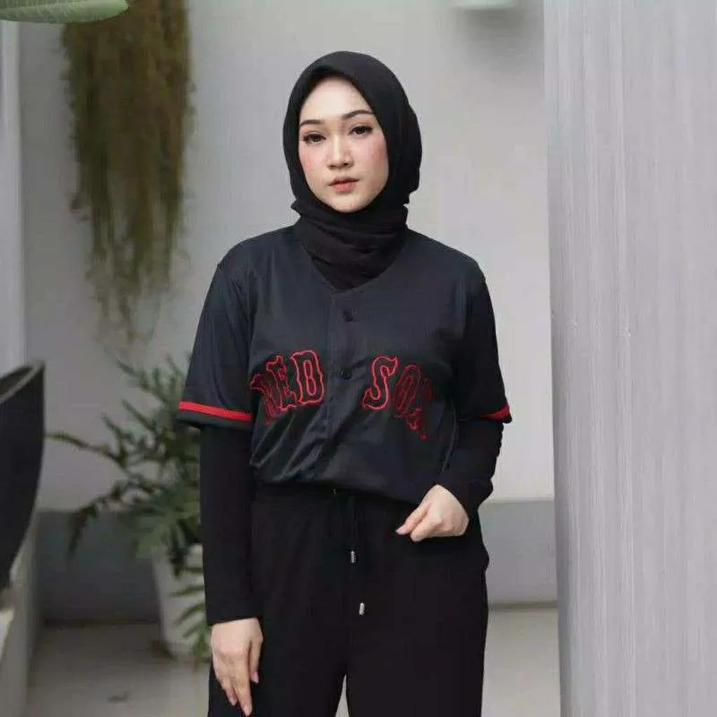 Kaos Jersey Hitam hijab