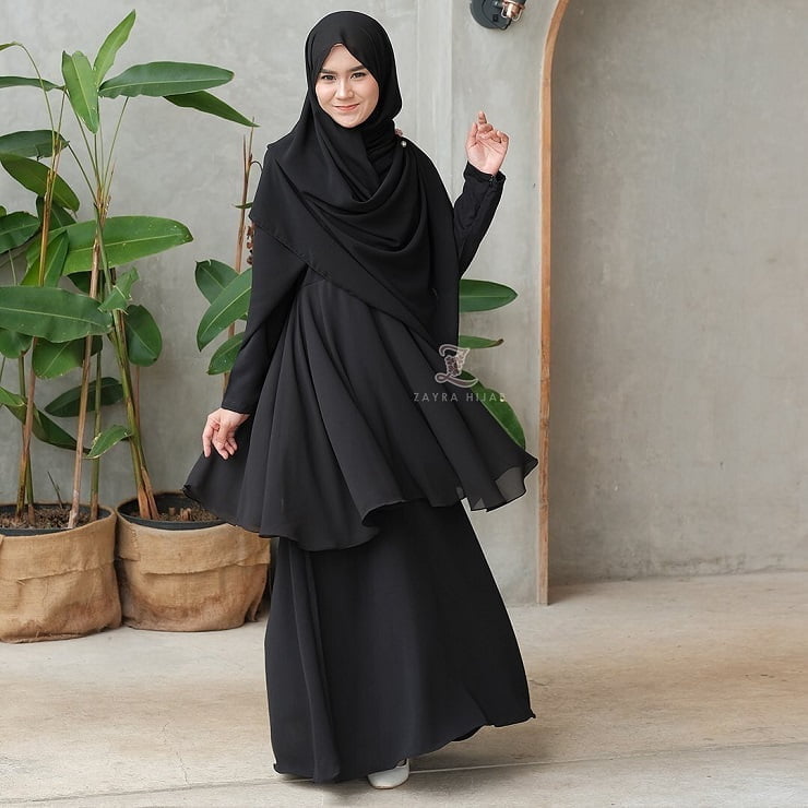 Ootd Gamis Hitam Polos