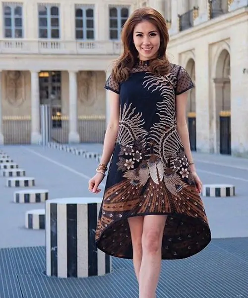 Batik Midi Dress Bahu