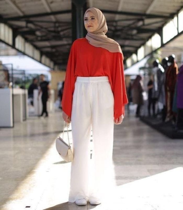 Oversized Blouse Berwarna Merah