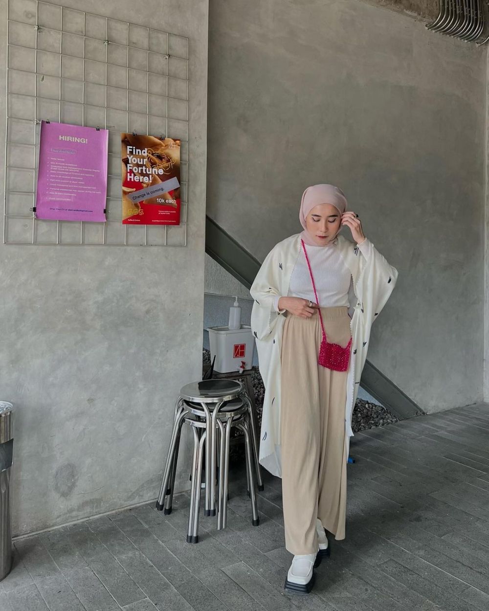 Kulot Highwaist Dengan Outer Scarf