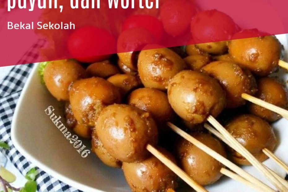 Sate kentang, telur puyuh, dan wortel