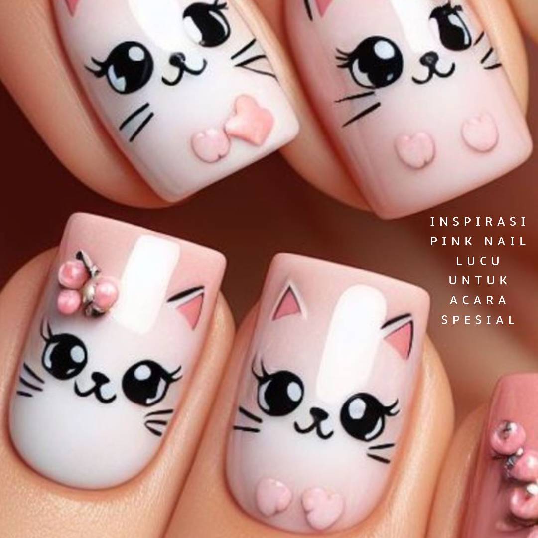 Inspirasi Pink Nail Lucu Untuk Acara Spesial