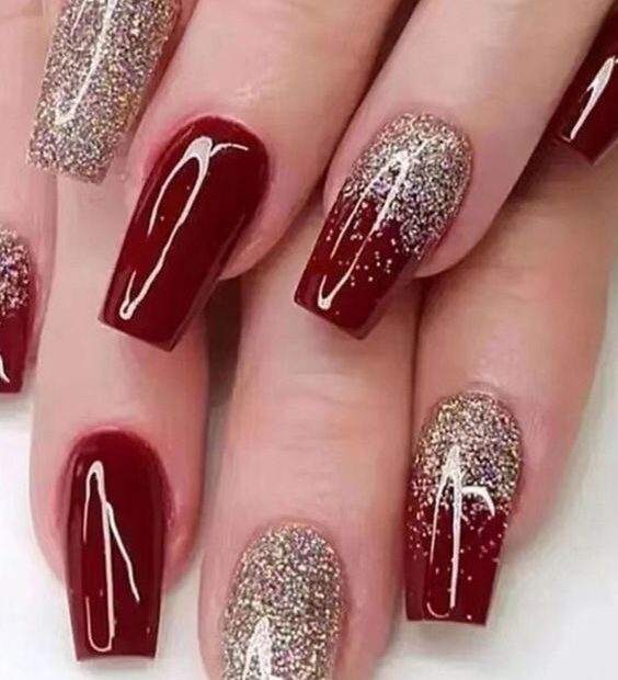 Gaya Kuku Mid-Length untuk Pernikahan: Glitter, Emas, Pink, Burgundy yang Elegan