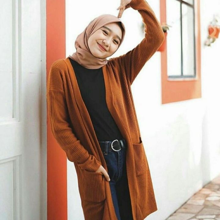 OOTD Hijab Pakai Cardigan2