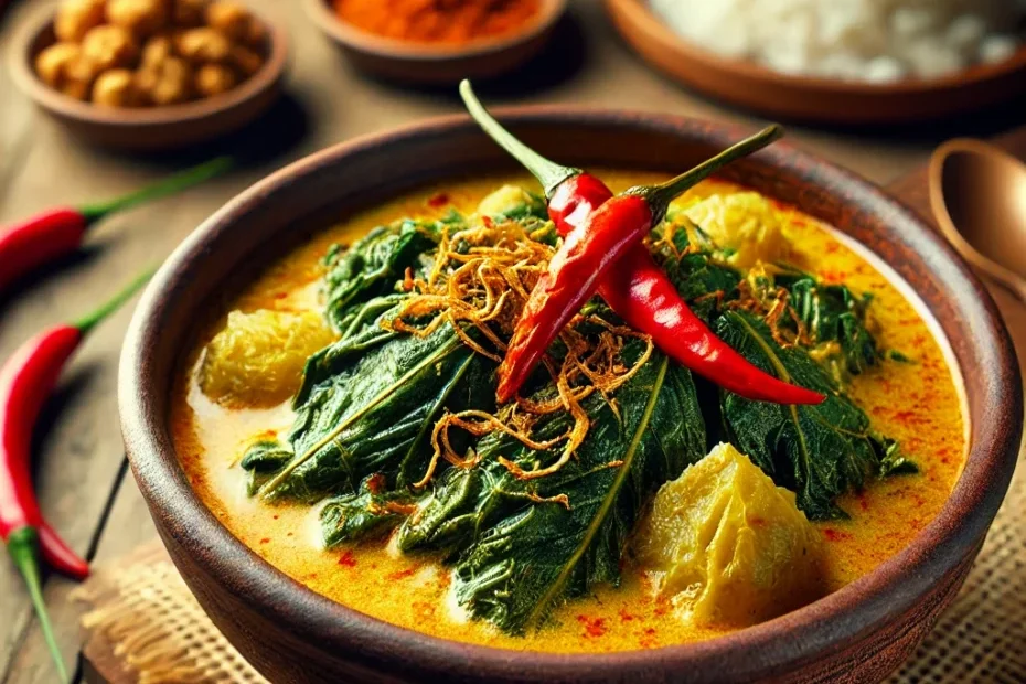 gambar gulai daun singkong