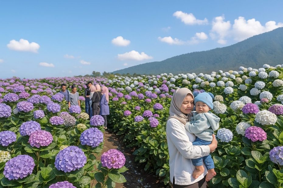 kebun bunga hortensia brakseng batu