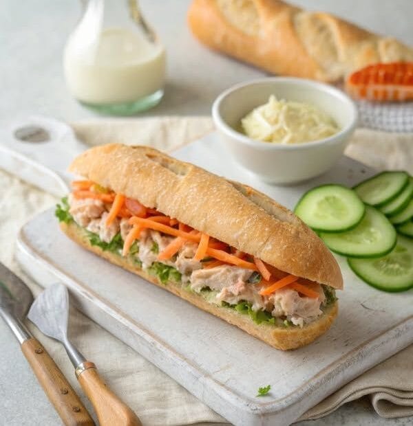 Sandwich Isi Ayam dan Sayuran