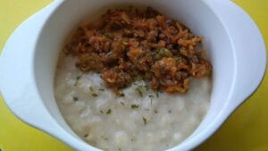 Bubur Beras Dengan Sayuran